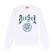 Stijlvolle Sweatshirt voor Mannen en Vrouwen Diesel , White , Heren