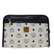 Pre-owned Canvas clutches MCM Pre-owned , White , Dames
