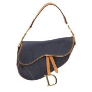 Pre-owned Leather shoulder-bags Dior Vintage , Blue , Dames