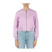 Paarse Leren Bomberjack Peuterey , Purple , Dames