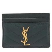 Pre-owned Leather wallets Yves Saint Laurent Vintage , Green , Dames