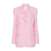 Roze Wol Stretch Blazer Sportmax , Pink , Dames