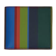 Groene leren portemonnee met veelkleurige strepen Gallo , Multicolor ,...
