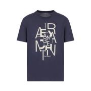 Pima Katoenen T-shirt Armani Exchange , Blue , Heren