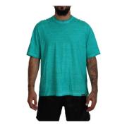 Lichtgroene Katoen Linnen T-shirt Dsquared2 , Green , Heren