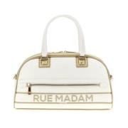 Bicolor Wit Goud Satijn Tas Rue Madam , White , Dames