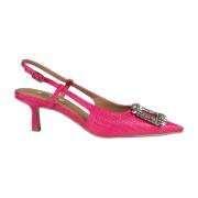 Fuchsia Chanel Style Sandalen met Juweelapplicatie Bibi Lou , Pink , D...