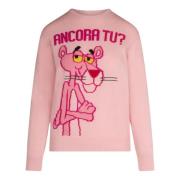Roze Jacquard Panther Sweater MC2 Saint Barth , Pink , Dames
