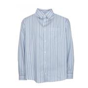 Gestreept Boxy Shirt met Kent Kraag Drykorn , Blue , Heren