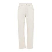 Beige Broek Elegante Stijl Brunello Cucinelli , Beige , Dames