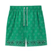 Groene Paisley Zwembroek Palm Angels , Green , Heren