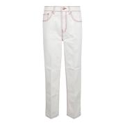 High-Rise Straight Jeans Tory Burch , White , Dames