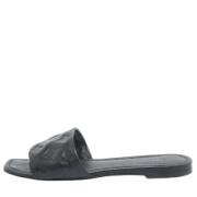 Pre-owned Leather flats Louis Vuitton Vintage , Black , Dames