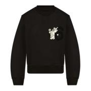 Sweatshirt met Patch MM6 Maison Margiela , Black , Dames