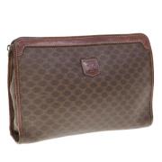 Pre-owned Leather clutches Celine Vintage , Brown , Dames