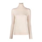 Beige Gebreide Turtleneck Casual Sweatshirt Lorena Antoniazzi , Beige ...