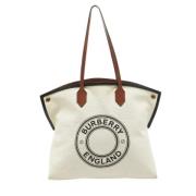 Pre-owned Leather totes Burberry Vintage , White , Dames