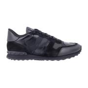 Zwarte Sneakers met Suède Inzetstukken Valentino Garavani , Black , He...