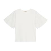 Kanten Mouw T-shirt Oltre , White , Dames