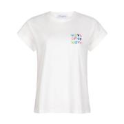 Lylah Korte Mouw Top T-shirt Lofty Manner , White , Dames