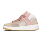 Beige Suede High Top Sneakers Nick Toral , Multicolor , Dames