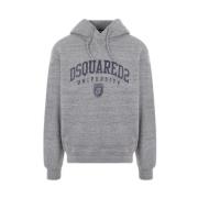 Grijze University Logo Hoodie Dsquared2 , Gray , Heren