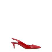 Rode Leren Slingback Puntige Neus Hakken Isabel Marant , Red , Dames