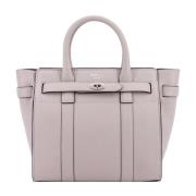 Grijze Leren Handtas met Ritssluiting Mulberry , Gray , Dames