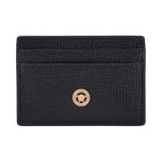 Zwarte leren portemonnee met iconische Medusa Versace , Black , Heren