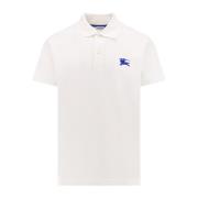 Katoenen Polo Shirt met EKD Borduurwerk Burberry , White , Heren