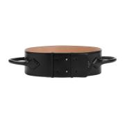 Zwart Leren Handvat Riem Alaïa , Black , Dames