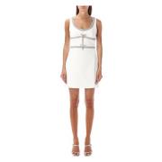 Witte Diamanten Strik Mini Jurk Self Portrait , White , Dames