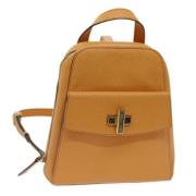 Pre-owned Leather backpacks Celine Vintage , Orange , Dames