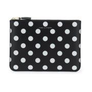 Polka Dots Leren Pouch Comme des Garçons , Black , Dames