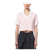 Cropped Polo Shirt Adidas , Pink , Dames
