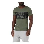 Groene Logo T-shirt 100% Katoen Emporio Armani , Green , Heren