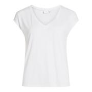 V-Hals T-Shirt Lente/Zomer Collectie Vila , White , Dames