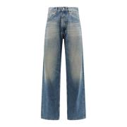 Blauwe Wide Leg Jeans Aw24 MM6 Maison Margiela , Blue , Heren