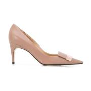 Nude Leren Hak Pumps Sergio Rossi , Beige , Dames