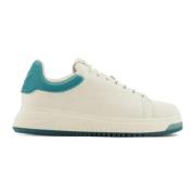 Turquoise Sneaker met Transparante Retro en Adelaarlogo Emporio Armani...