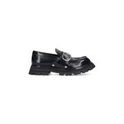 Zwarte Platte Mocassini Schoenen Alexander McQueen , Black , Heren