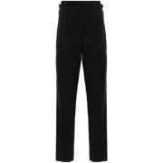 Zwarte Textuur Wollen Broek Emporio Armani , Black , Heren