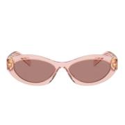 Unieke onregelmatige vorm zonnebril bruin Prada , Pink , Dames