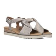 Taupe Leren Sandalen Twist Enkelbandje Gabor , Beige , Dames