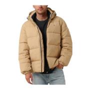 Beige Puffer Jas Essential Stijl Tommy Jeans , Beige , Heren