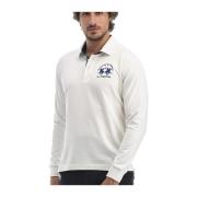 Logo Geborduurd Lange Mouw Katoenen Polo La Martina , White , Heren