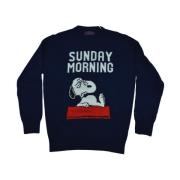 Kasjmiertrui Snoopy Sunday Morning MC2 Saint Barth , Blue , Heren