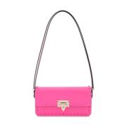 Stijlvolle Zwarte Leren Crossbody Tas Valentino Garavani , Pink , Dame...