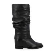 Zwarte Gevouwen Laars Via Roma 15 , Black , Dames