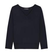 V-hals Pullover in Ecovero™ Viscose Elena Mirò , Blue , Dames